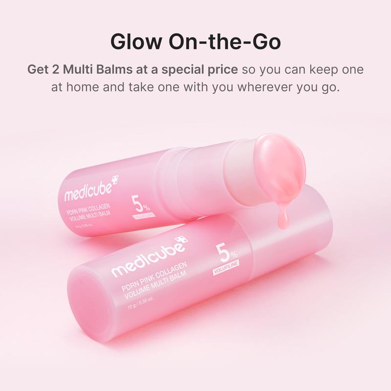Medicube: PDRN Pink Collagen Volume Multi Balm | All In One ,NAD Stick for Youthful-Looking, Helping Look of Fine Lines, Firming Care, Anti-Aging Care | For Under-Eyes, Neck, Forehead, Smile Lines, Lip Care