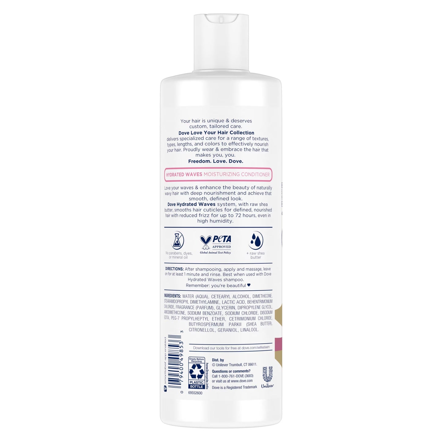 Love Your Waves Moisturizing Conditioner for Wavy Hair- Hydrated Waves Moisturizing Conditioner Made with Raw Shea Butter for Definition & Frizz Protection up to 72 Hrs, 13.5 Fl Oz