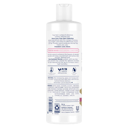 Love Your Waves Moisturizing Conditioner for Wavy Hair- Hydrated Waves Moisturizing Conditioner Made with Raw Shea Butter for Definition & Frizz Protection up to 72 Hrs, 13.5 Fl Oz