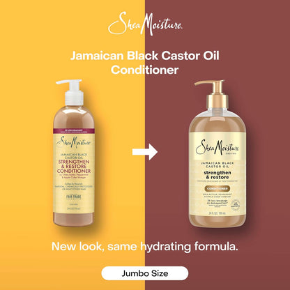 Shea Moisture Strengthen & Restore Conditioner Jamaican Black Castor Oil for Damaged Hair Paraben-Free 24 Fl Oz