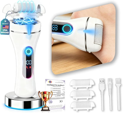 9.0 Upgrade Electric Foot Callus Remover  -【Removes 99.99% of Calluses in 2 Minutes】Professional Foot Callus Remover IPX7 Waterproof Electric Callus Remover for Feet Hard Care Dead Cracked Skin