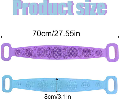 Silicone Body Scrubber for Shower,Silicone Back Body Scrubber with Handle,27.5 Inch Exfoliating Deep Clean Bath Body Brush Scrubber for Men and Women-2 PCS