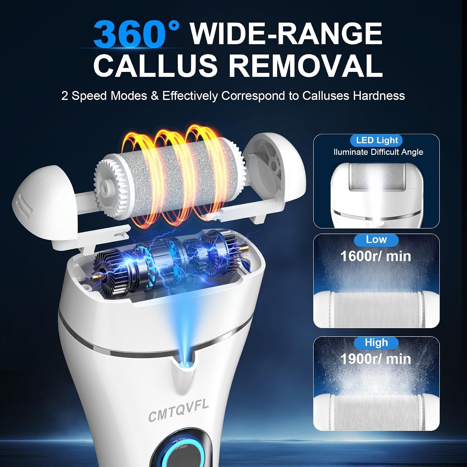 9.0 Upgrade Electric Foot Callus Remover  -【Removes 99.99% of Calluses in 2 Minutes】Professional Foot Callus Remover IPX7 Waterproof Electric Callus Remover for Feet Hard Care Dead Cracked Skin