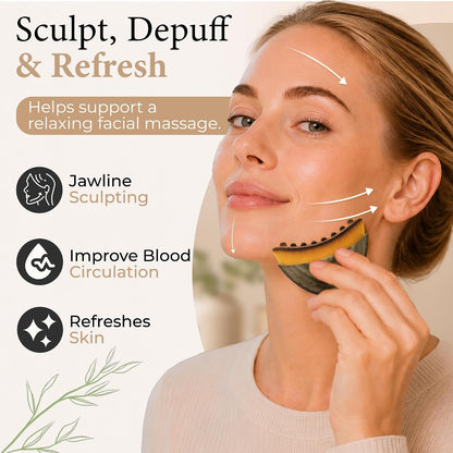 Lymphatic Contour Face Brush, Facial Brush for Lymphatic Drainage, Dry Lymphatic Massage Brush, Face Sculpting Brush, Lymphatic Drainage Massager, Contour Face Brush, Face Depuffer, Facial Tool