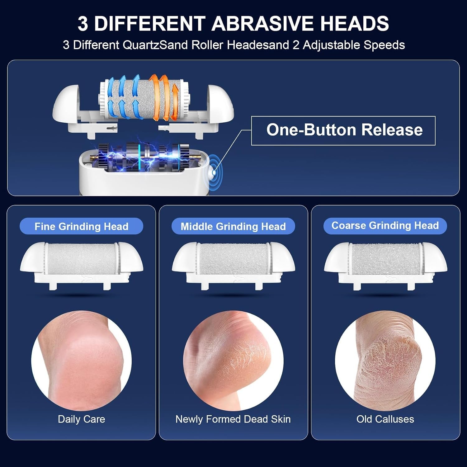 9.0 Upgrade Electric Foot Callus Remover  -【Removes 99.99% of Calluses in 2 Minutes】Professional Foot Callus Remover IPX7 Waterproof Electric Callus Remover for Feet Hard Care Dead Cracked Skin