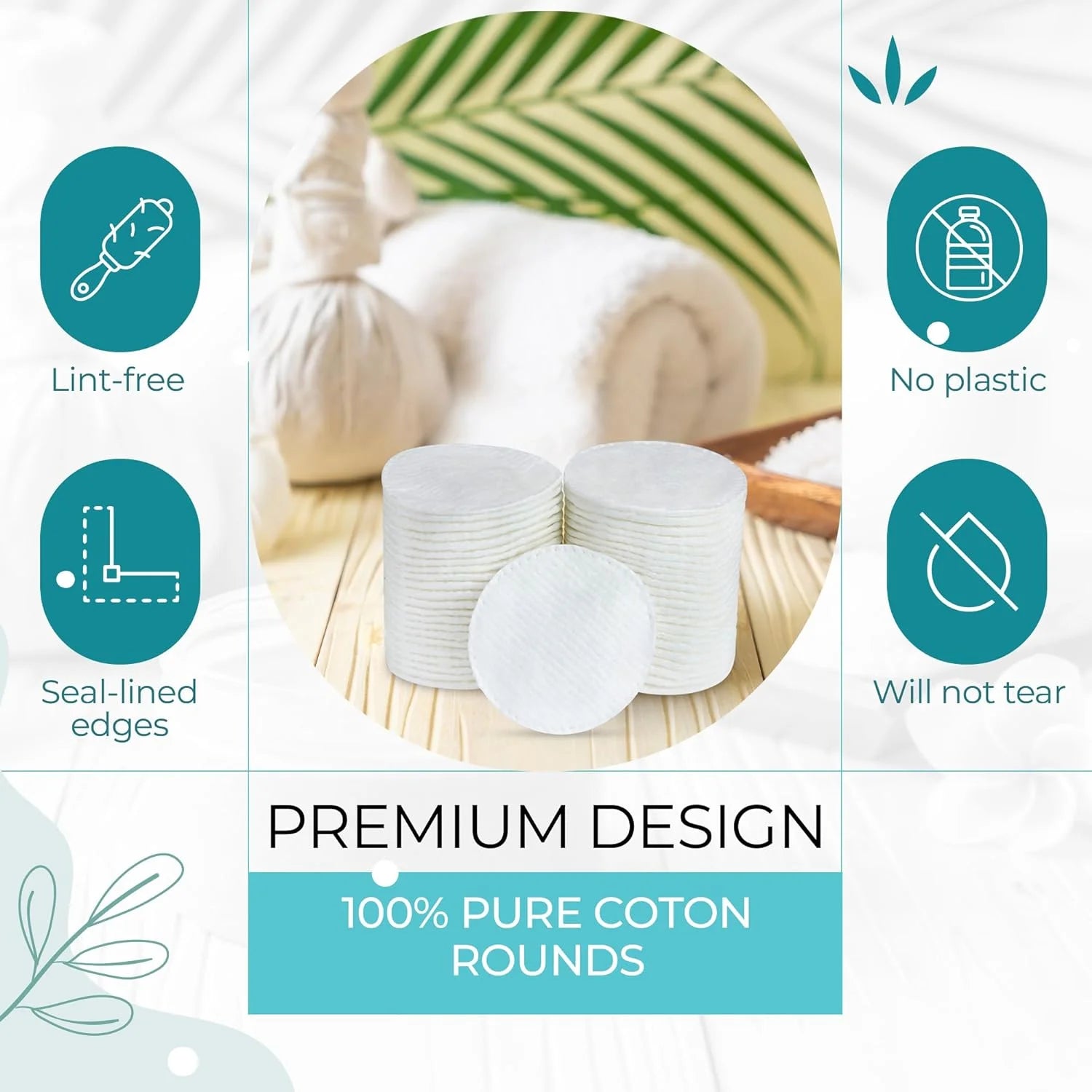 Premium Cotton Rounds, Gentle Natural Hypoallergenic 400 Count