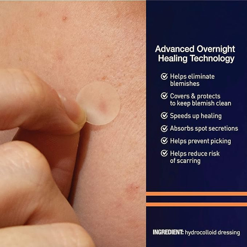PM Overnight Spot Patches, Advanced Hydrocolloid Healing Technology, Fragrance Free, 40 Count - Pack of 2