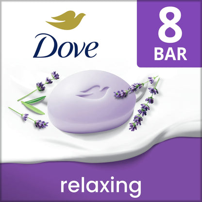 Beauty Bar Soap for Women Relaxing Lavender Oil & Chamomile All Skin, 3.75 Oz 8 Bars- Pack of 2