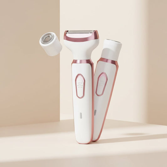 Electric Razor - Shaver - Trimmer for Women: 2 in 1 Painless Body Razors and Facial Hair Remover - Rechargeable Hair Removal Kit for Face Body Leg Bikini Underarm Arm