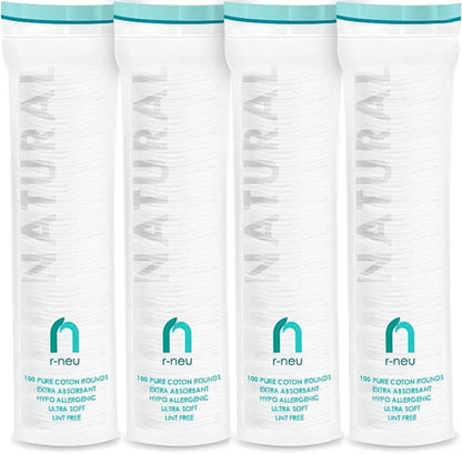 Premium Cotton Rounds, Gentle Natural Hypoallergenic 400 Count