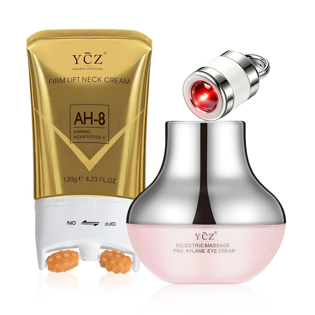 AH-8 Neck Firming Cream and Red-Glow Electric Eye Cream Set, 5.99 Fl Oz