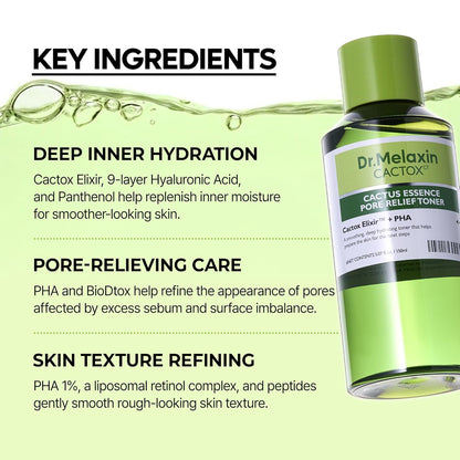 Revitalize Your Skin with Cactox Cactus Essence Pore Relief Toner – 150Ml of Hydration, Soothing Care, and Gentle Pore Refinement for Sensitive Skin