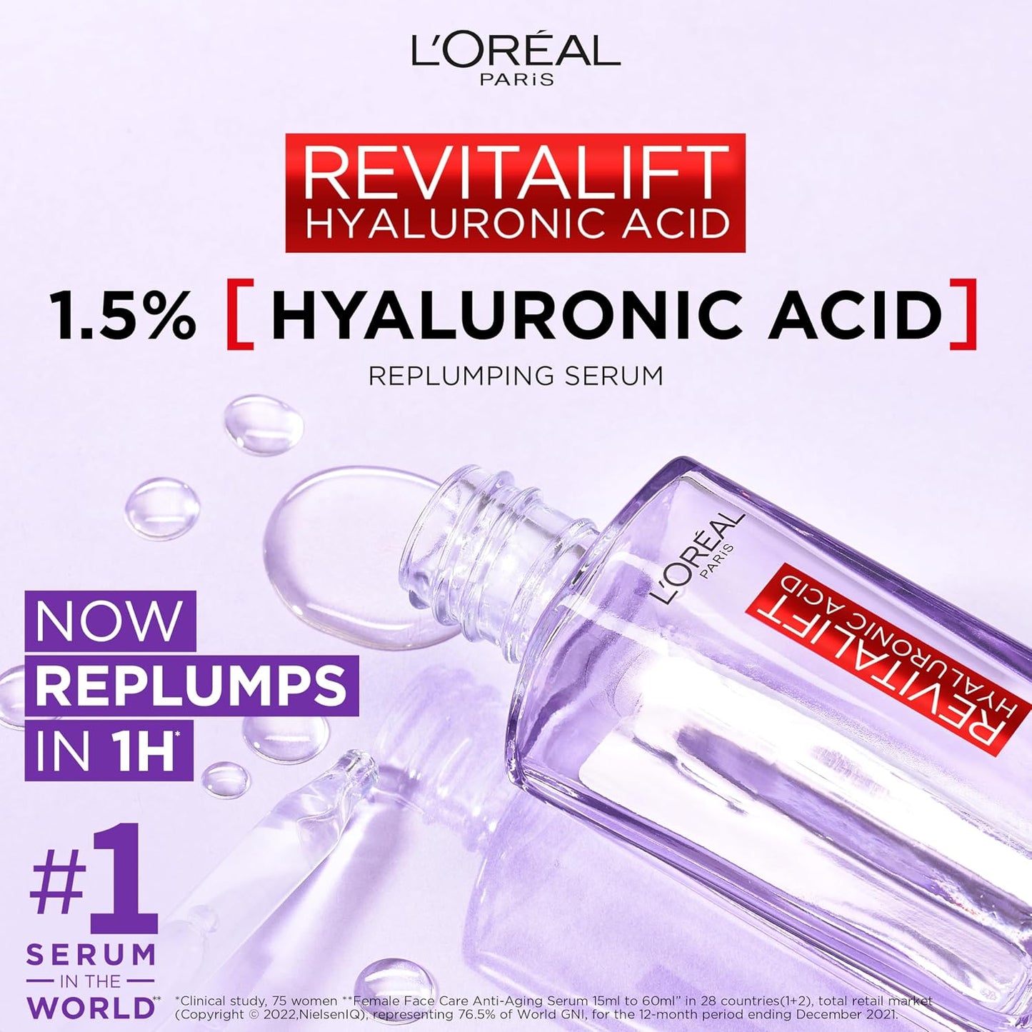 L Oreal Paris Serum Revitalift Filler [+Hyaluronic Acid], 1.5% Pure Concentrated Hyaluronic Acid Dropper Serum