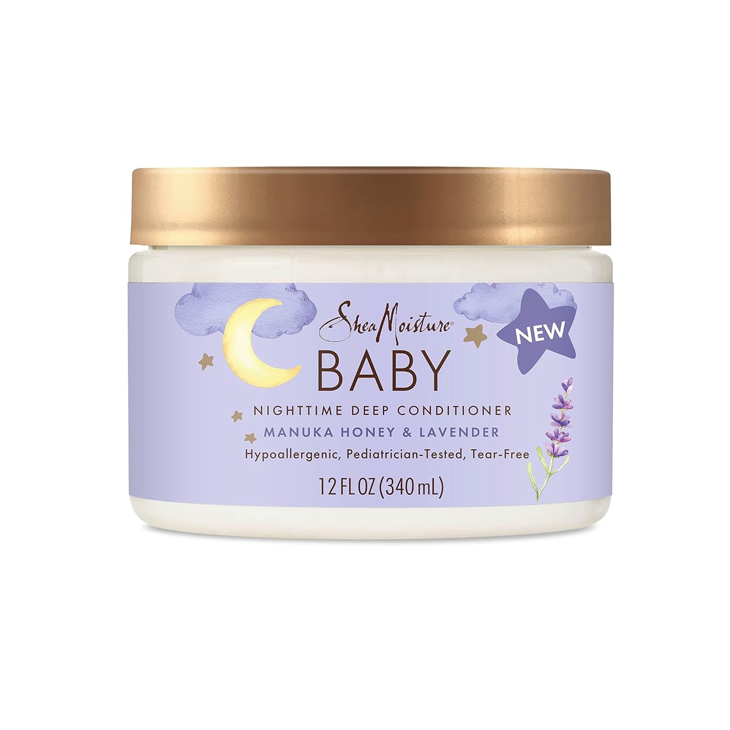 Sheamoisture Baby Deep Conditioner Manuka Honey & Lavender for Delicate Hair and Skin Nighttime Skin and Hair Care Regimen 12 Oz