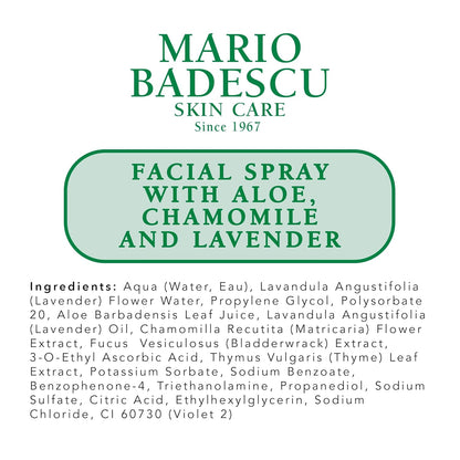 Mario Badescu Facial Spray with Aloe, Chamomile and Lavender for All Skin Types | Face Mist That Hydrates and Restores Balance & Brightness