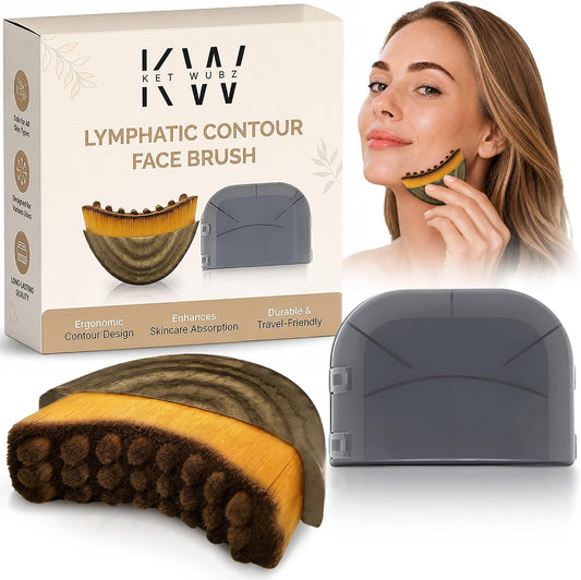 Lymphatic Contour Face Brush, Facial Brush for Lymphatic Drainage, Dry Lymphatic Massage Brush, Face Sculpting Brush, Lymphatic Drainage Massager, Contour Face Brush, Face Depuffer, Facial Tool