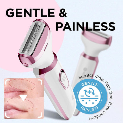 Electric Razor - Shaver - Trimmer for Women: 2 in 1 Painless Body Razors and Facial Hair Remover - Rechargeable Hair Removal Kit for Face Body Leg Bikini Underarm Arm