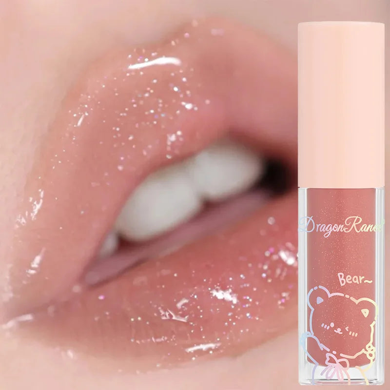 Jelly Moisturizing Glitter Lip Oil Watery Shine Lip Gloss Transparent Mirror Lip Glaze Long Lasting Diamond Lipstick Cosmetic