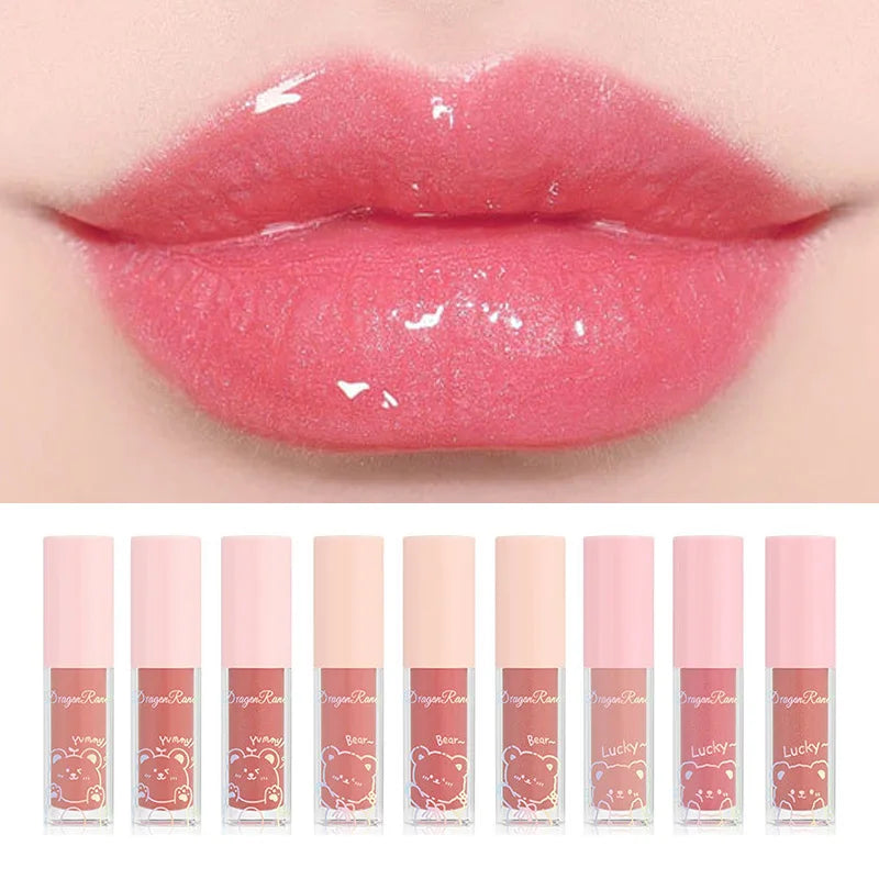 Jelly Moisturizing Glitter Lip Oil Watery Shine Lip Gloss Transparent Mirror Lip Glaze Long Lasting Diamond Lipstick Cosmetic