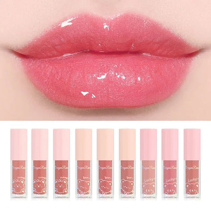 Jelly Moisturizing Glitter Lip Oil Watery Shine Lip Gloss Transparent Mirror Lip Glaze Long Lasting Diamond Lipstick Cosmetic