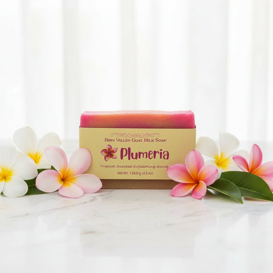 Goat Milk Soap Bar – Plumeria Exfoliating Scrub