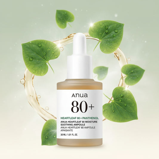 Heartleaf 80 Soothing Ampoule, Hydrating Facial Serum for Glass Skin, Hyaluronic Acid, Panthenol, Lightweight, Non-Greasy Formula, Korean Skincare, 1.01 Fl.Oz
