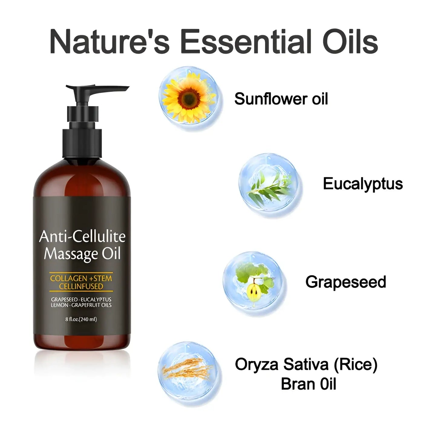 Anti-cellulite Massage Oil with Collagen 240ml