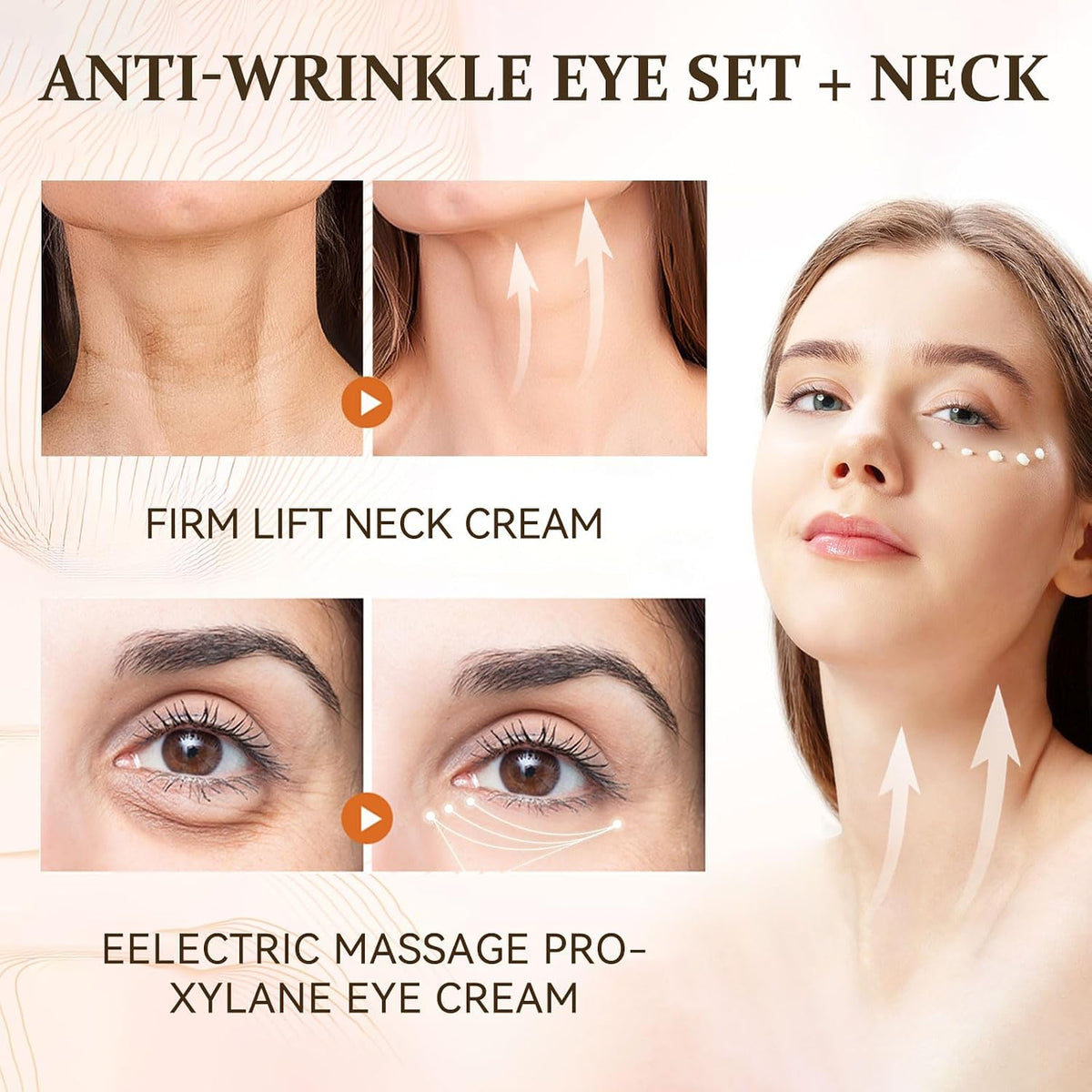 AH-8 Neck Firming Cream and Red-Glow Electric Eye Cream Set, 5.99 Fl Oz