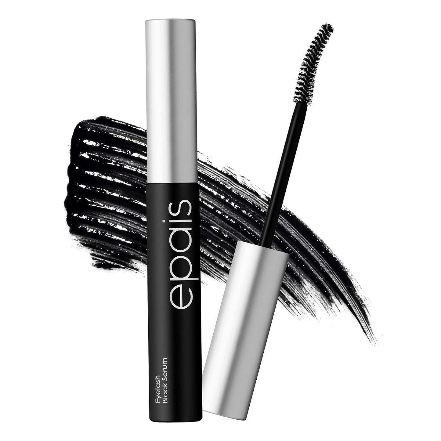 Eyelash Black Tinted Serum, 2-In-1 Lash Growth Enhancer and Tinting Treatment, 7 Peptides and Biotin Formula for Longer Thicker Lashes, Charcoal-Based Black Food Complex, Korean Lash Care