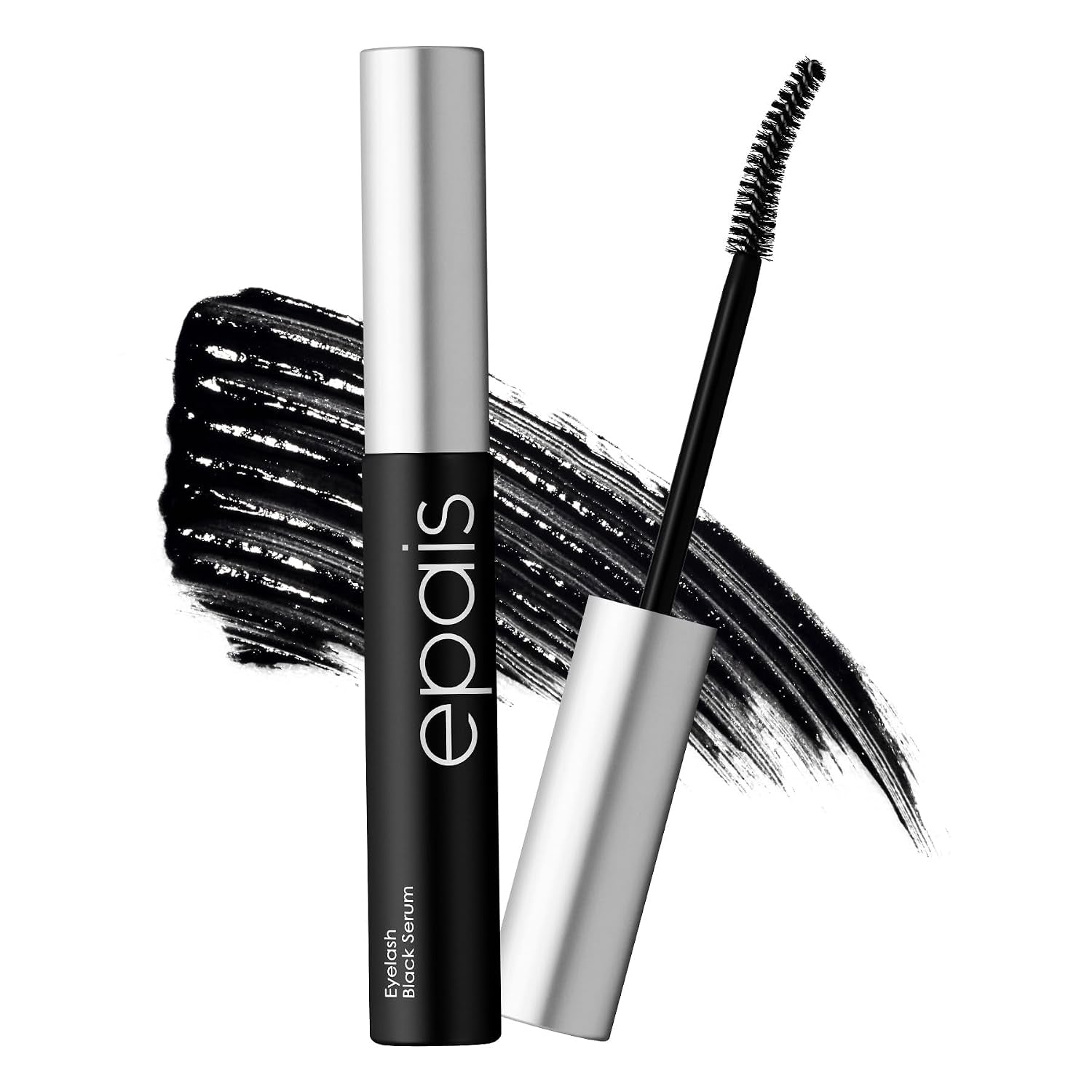 Eyelash Black Tinted Serum, 2-In-1 Lash Growth Enhancer and Tinting Treatment, 7 Peptides and Biotin Formula for Longer Thicker Lashes, Charcoal-Based Black Food Complex, Korean Lash Care