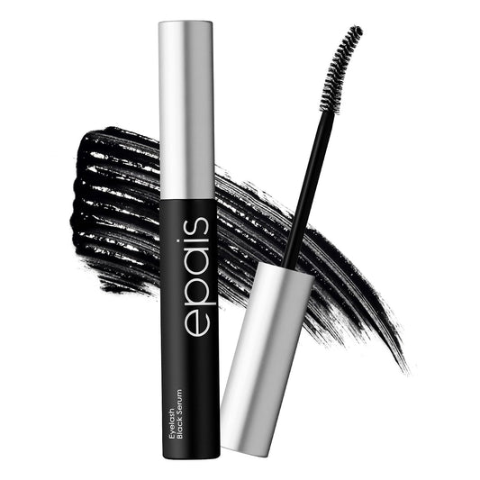 Eyelash Black Tinted Serum, 2-In-1 Lash Growth Enhancer and Tinting Treatment, 7 Peptides and Biotin Formula for Longer Thicker Lashes, Charcoal-Based Black Food Complex, Korean Lash Care