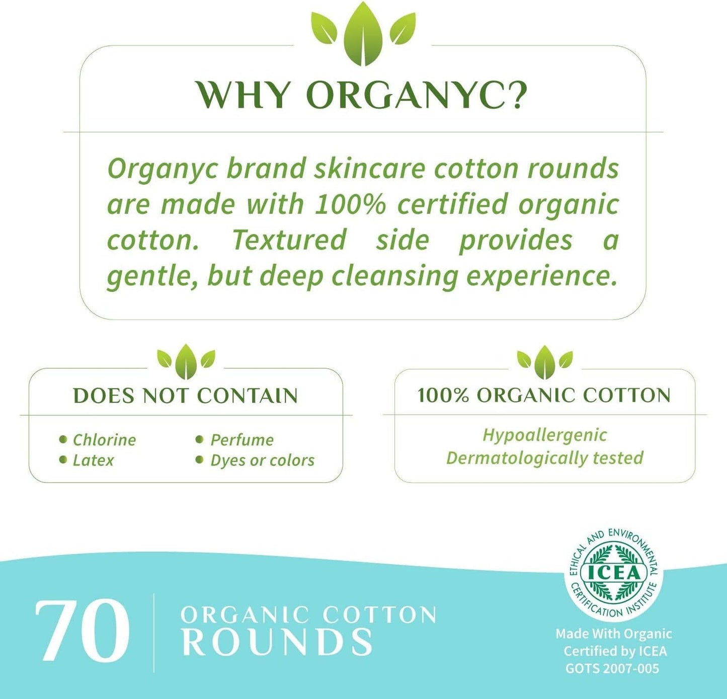 100% Organic Cotton Rounds - Biodegradable Cotton, Chemical Free, for Sensitive Skin (210Count) - Daily Cosmetics Beauty and Personal Care