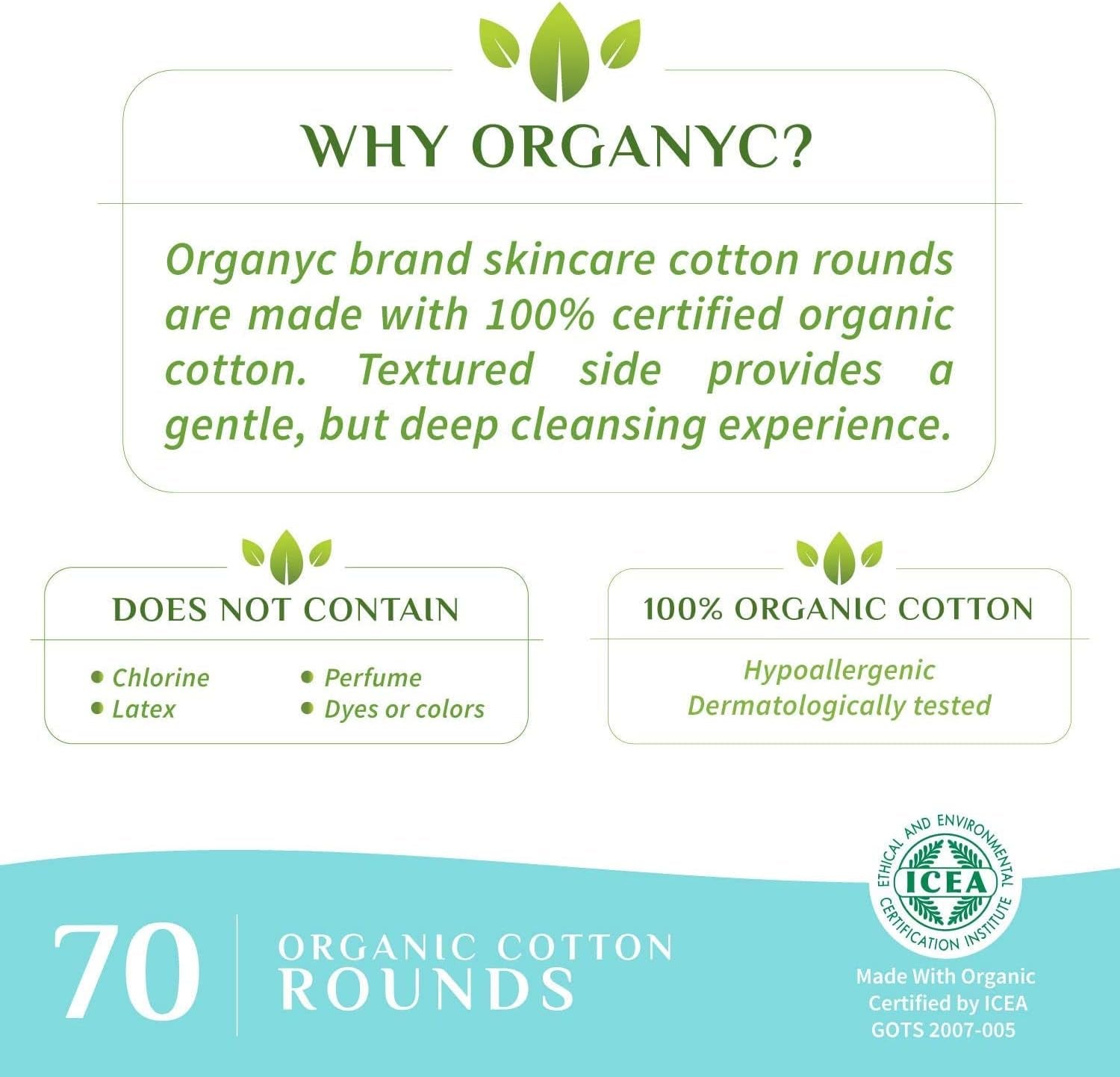 100% Organic Cotton Rounds - Biodegradable Cotton, Chemical Free, for Sensitive Skin (210Count) - Daily Cosmetics Beauty and Personal Care