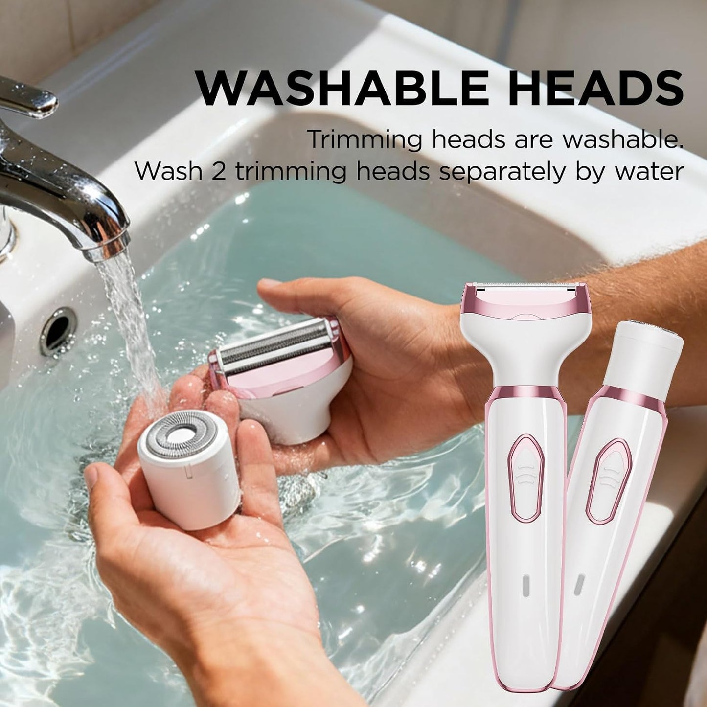 Electric Razor - Shaver - Trimmer for Women: 2 in 1 Painless Body Razors and Facial Hair Remover - Rechargeable Hair Removal Kit for Face Body Leg Bikini Underarm Arm