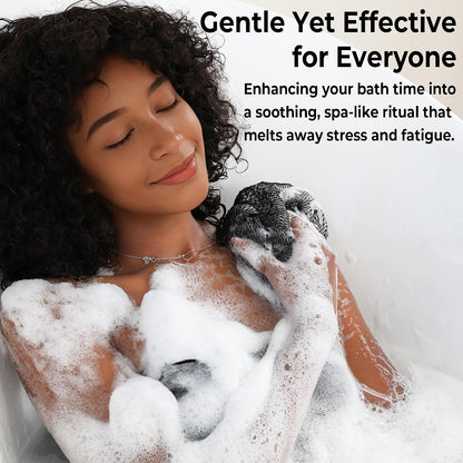 African Net Sponge Authentic - Exfoliating Back Scrub Bath Sponge with Knots - Afro Scrub Body Scrubber Exfoliator Washcloth - African Body Care Daily Use Shower Essentials