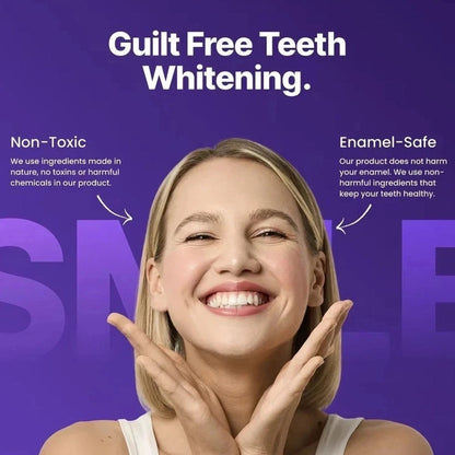 Experience a Brighter Smile with DR.DENT Purple Teeth Whitening Strips - 14 Easy-to-Use, Peroxide Free Strips