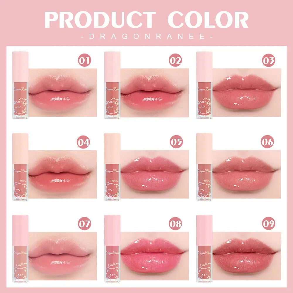 Jelly Moisturizing Glitter Lip Oil Watery Shine Lip Gloss Transparent Mirror Lip Glaze Long Lasting Diamond Lipstick Cosmetic