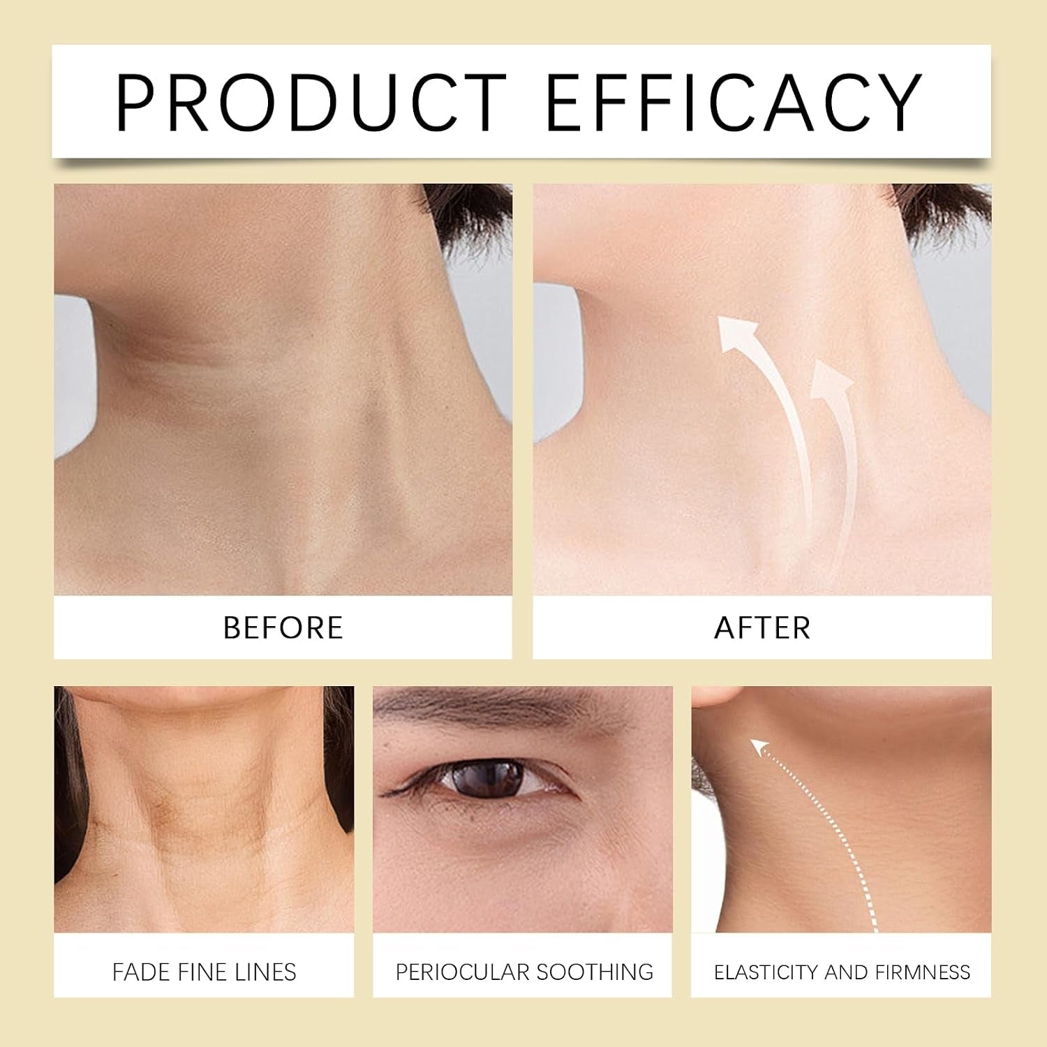 AH-8 Neck and Eye Cream Set with Electric Massage Tightening, Anti-Wrinkle Treatment with Red Light, Deep Moisturizer Bundle Care (Neck and Eye Cream)
