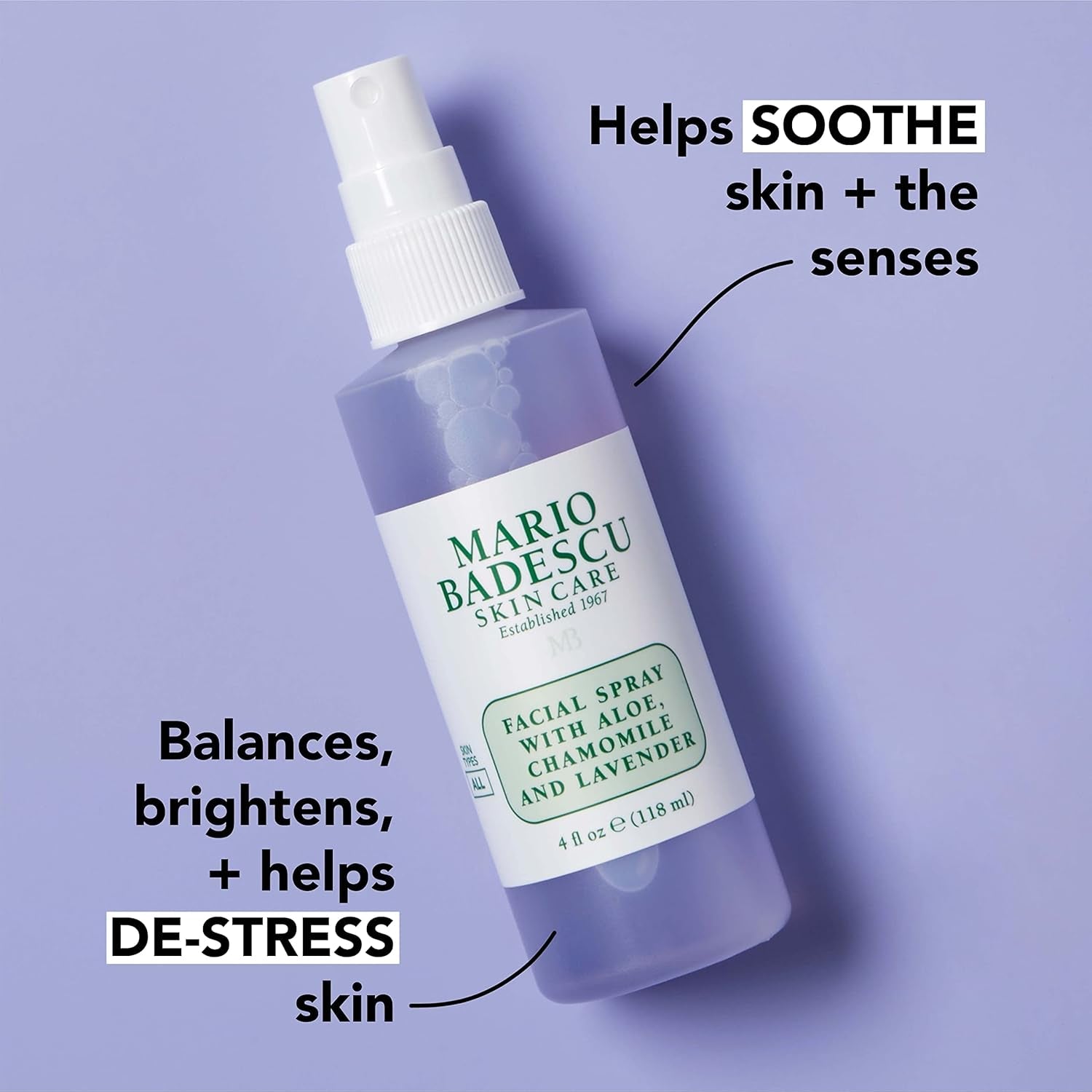 Mario Badescu Facial Spray with Aloe, Chamomile and Lavender for All Skin Types | Face Mist That Hydrates and Restores Balance & Brightness