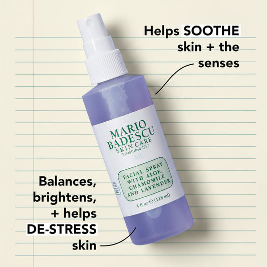 Mario Badescu Facial Spray with Aloe, Chamomile and Lavender for All Skin Types | Face Mist That Hydrates and Restores Balance & Brightness