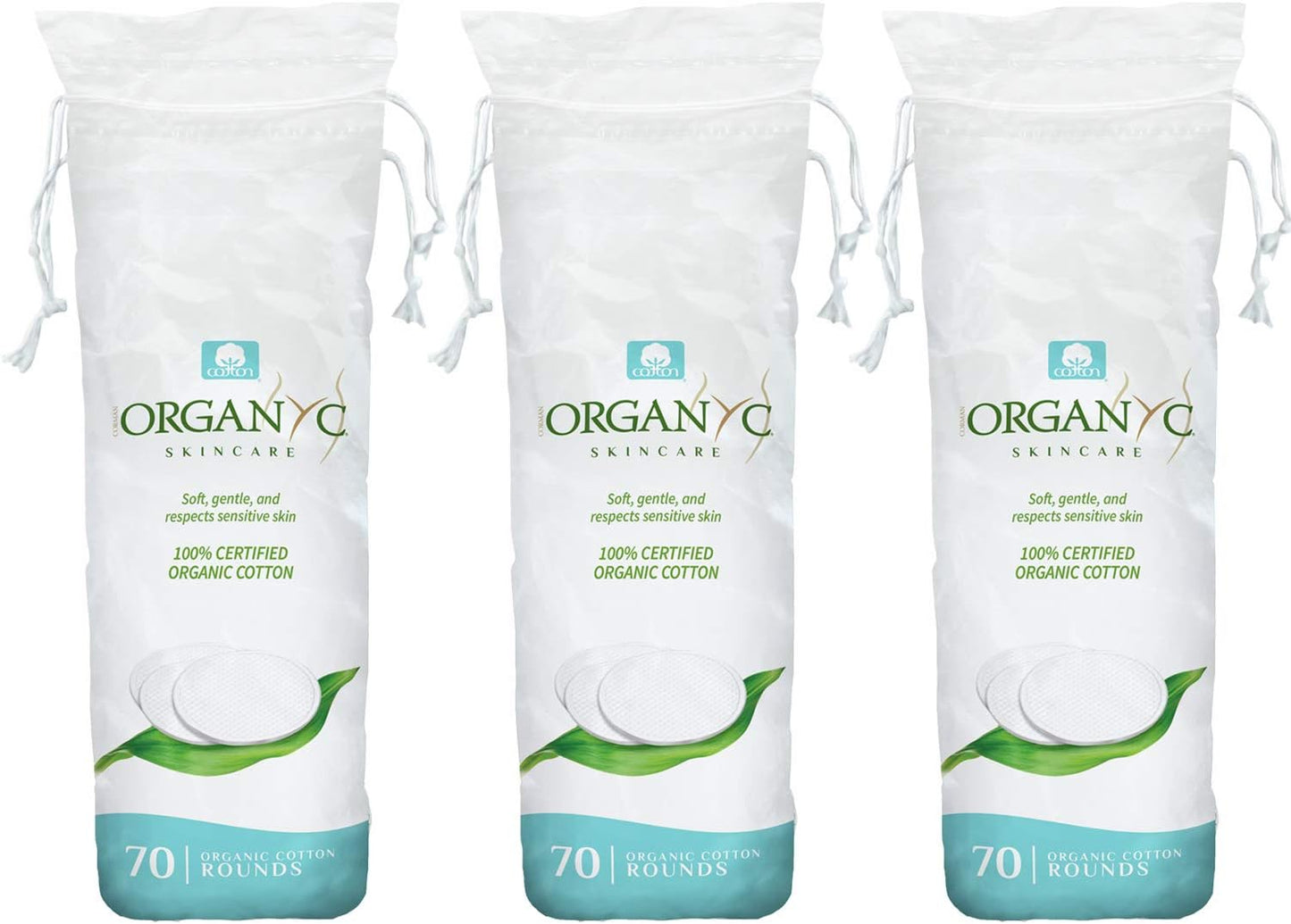 100% Organic Cotton Rounds - Biodegradable Cotton, Chemical Free, for Sensitive Skin (210Count) - Daily Cosmetics Beauty and Personal Care