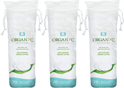 100% Organic Cotton Rounds - Biodegradable Cotton, Chemical Free, for Sensitive Skin (210Count) - Daily Cosmetics Beauty and Personal Care