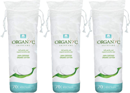 100% Organic Cotton Rounds - Biodegradable Cotton, Chemical Free, for Sensitive Skin (210Count) - Daily Cosmetics Beauty and Personal Care