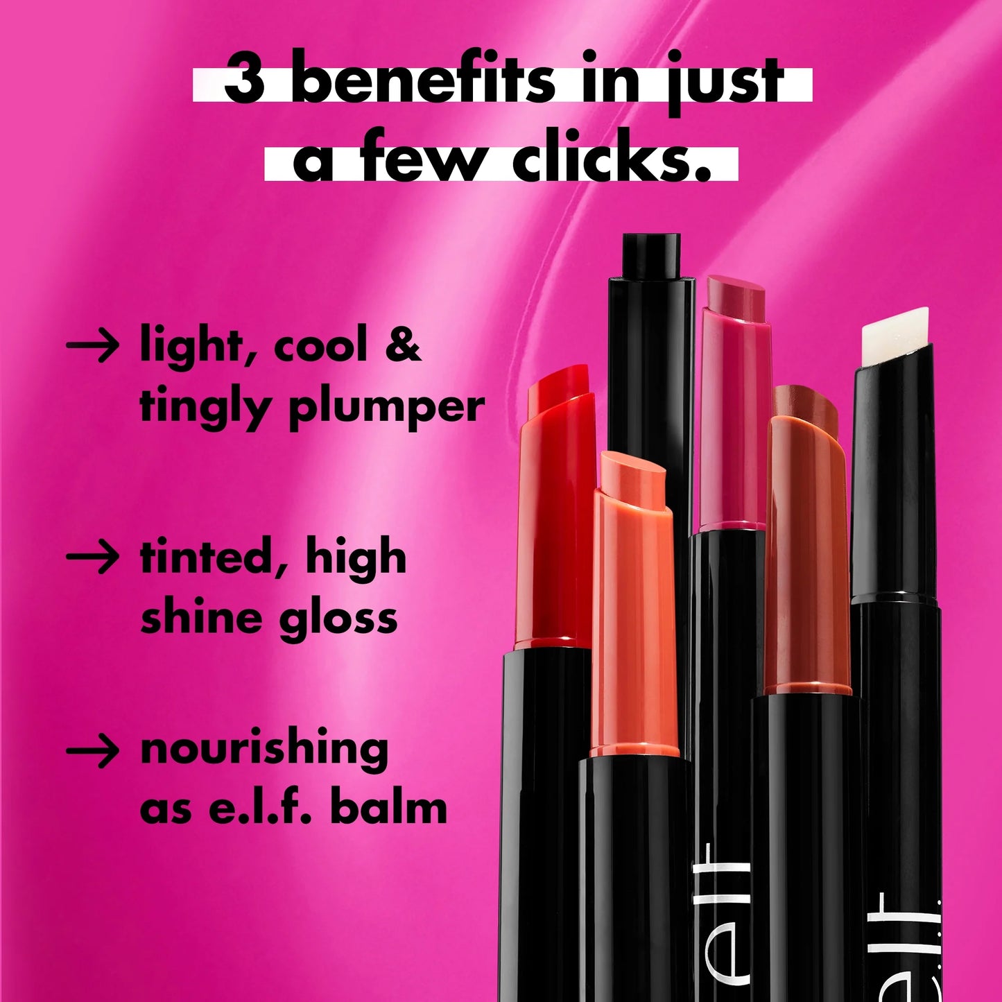 E.L.F. Pout Clout Lip Plumping Pen - Clear, 0.07 oz - Infused with Maracuja Oil for Sheer Shine and Moisture