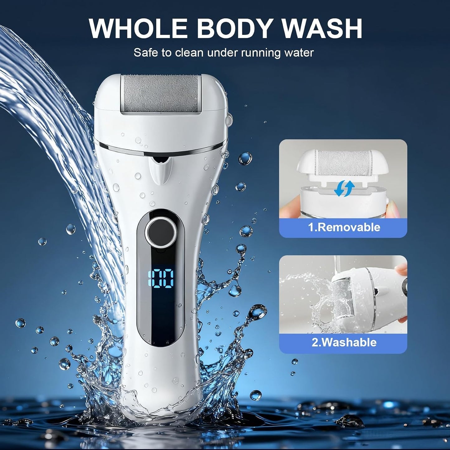 9.0 Upgrade Electric Foot Callus Remover  -【Removes 99.99% of Calluses in 2 Minutes】Professional Foot Callus Remover IPX7 Waterproof Electric Callus Remover for Feet Hard Care Dead Cracked Skin