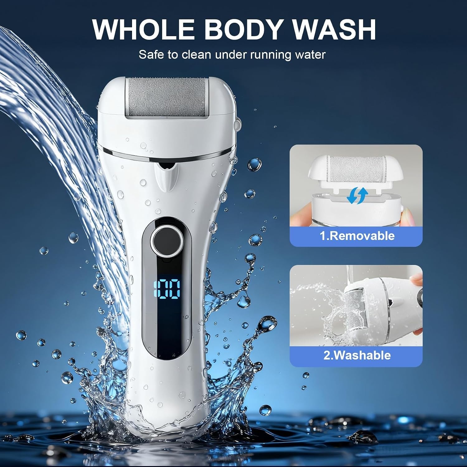 9.0 Upgrade Electric Foot Callus Remover  -【Removes 99.99% of Calluses in 2 Minutes】Professional Foot Callus Remover IPX7 Waterproof Electric Callus Remover for Feet Hard Care Dead Cracked Skin