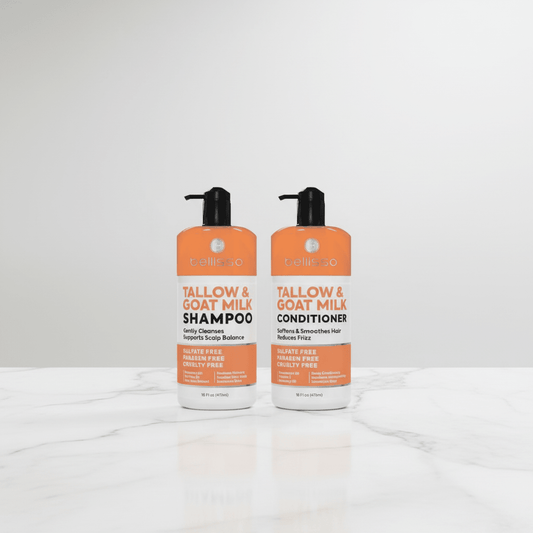 Beef Tallow Shampoo & Conditioner Set with Goat Milk